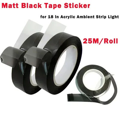 25M/Roll Smoke Matte Black Tape Guide Fiber Optic Sticker Car Ambient Lights Part for 18 in 1 Acrylic LED Atmosphere Strip Light