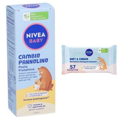 Nivea Baby Cambio Pannolino Pasta Protettiva + Salviettine Detergenti