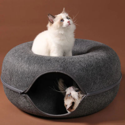 Natural Felt Cat House Basket Dark Grey XL