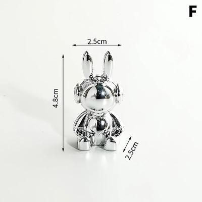 Mini Cute Bear Figurines: Gold & Silver Cartoon Animal Decor B