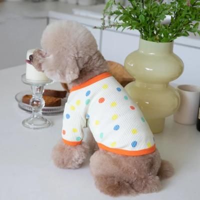 Colorful Dot BaseCoat Dog T shirt | Autumn Winter Pet Clothing M 1