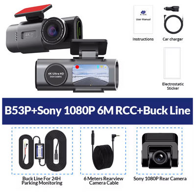 4K Dual Lens Dash Cam With GPS And Night Vision For Car Security And Driving Safety rear Camera And Buckline 64 G
