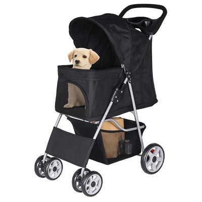 Foldable 4 Wheel Pet Stroller With Cup Holder Lightweight Travel Carrier For Small Dogs & Cats Foldable 4 Wheel Pet Stroller With Cup Holder Lightweight Travel Carrier For Small Dogs & Cats