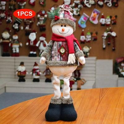 Christmas Dolls Tree Decor: Reindeer, Snowman, Santa Claus Standing Dolls Navidad Decoration Merry Christmas 2023 A2