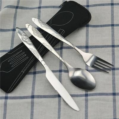 Portable Picnic Set: Washable Tableware With Zipper Travel Cutlery Kit Case Ideal For Camping, Travel, And Household D 1
