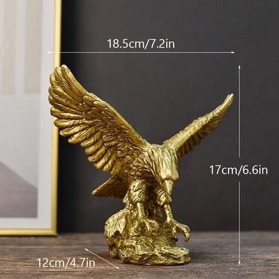 Resin American Golden Eagle Figurines: Home & Office Desktop Decoration, Model Collection, Statues, Ornaments & Decor Ac s