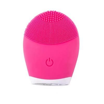 Vibrating Electric Silicone Facial Cleanser, Skincare Massage Tool For Deep Pore Cleaning rose Pink