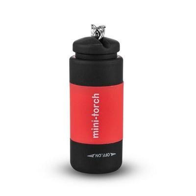 Compact USB Rechargeable Keychain Flashlight | Waterproof Mini LED Torch For Outdoor Camping red