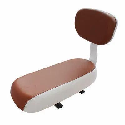 Bicycle Rear Seat Cushion PU Leather, Water Resistant, Soft Padding With Backrest For Children Fits Most Rear Racks brown