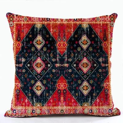 2023 Ethnic Persian Carpet Print Linen Pillow Case: Boho Geometric Throw For Home 2021E02 45X45CM pillow Cover