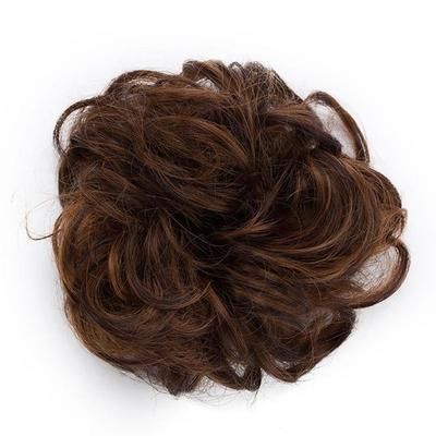 Chic Rose Bun Hair Scrunchie Quick Styling, Durable Synthetic, Easy Maintenance, Ideal For Daily Wear Caramel Brown