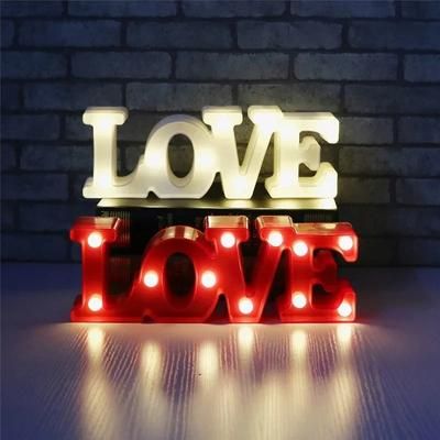 3D Love Heart LED Letter Lamps: Decorative Sign Night Light Marquee Wedding Party Decor Gift, Romantic 3D LED Night La yellowmerry 1PCS