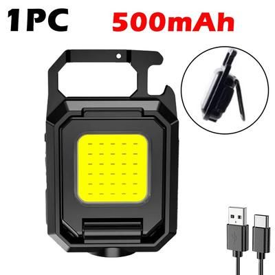Multifunctional LED Mini Keychain Flashlight: Outdoor Camping COB Work Lights With Magnet & Bottle Opener original 500mAh
