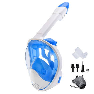 Full Face Snorkel Mask With Wide View And Camera Mount bluewhite s m