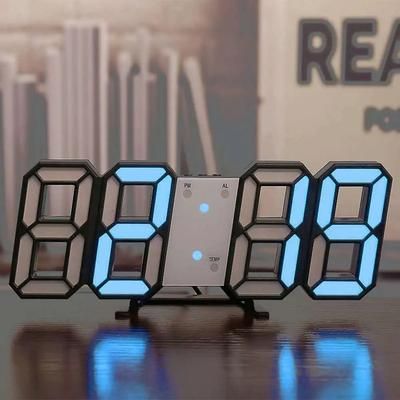 Smart 3D Digital Alarm Clock | LED Desk Clock White And Orange