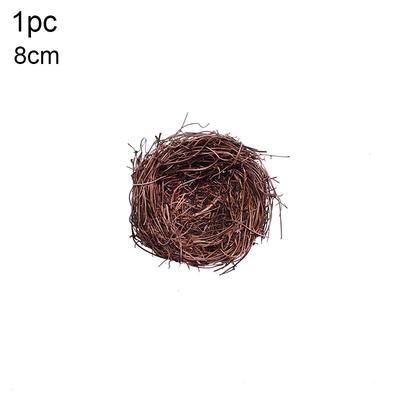 Easter Decoration: Round Rattan Bird Nest, Bunny Eggs, Artificial Vine Happy Easter Party Supply For Home Garden Decor 1pc 18cm