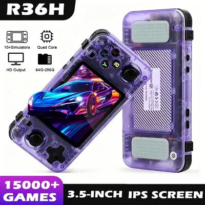 R36H Handheld Game Console 3.5-inch IPS Screen Linux Retro Video Games Player 3000 mAh 128G 20000+ Classic Game