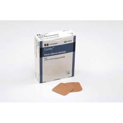 Curity Adhesive Spot Bandage 1-1/2 Inch Plastic Square Tan Sterile (785717_BX)