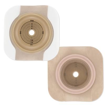 New Image CeraPlus Ostomy Barrier Trim to Fit, Extended Wear Adhesive Tape Borders 57 mm Flange Red Code System Up to 1-1/2 Inch Opening (1158424_BX)