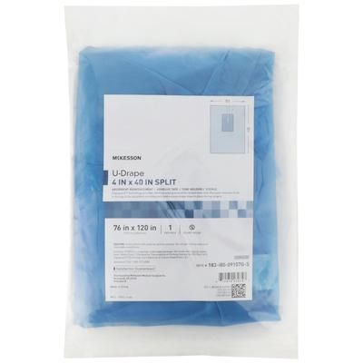 McKesson Orthopedic Drape U-Drape with Split 76 W X 120 L Inch Sterile (1101295_PK)