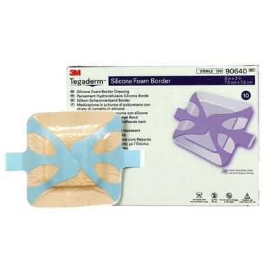3M Tegaderm Foam Dressing 3 X 3 Inch With Border Film Backing Silicone Adhesive Square Sterile (842344_CS)