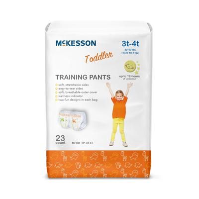 McKesson Unisex Toddler Training Pants Pull On with Tear Away Seams Size 3T to 4T Disposable Heavy Absorbency (1144482_BG)