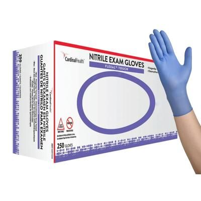 FLEXAL Touch Exam Glove Small NonSterile Nitrile Standard Cuff Length Textured Fingertips Blue Chemo Tested (1142050_BX)