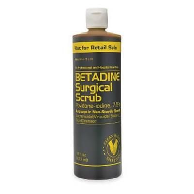 Betadine Surgical Scrub Solution 4 oz. Bottle 7.5% Strength Povidone-Iodine NonSterile (1257423_EA)