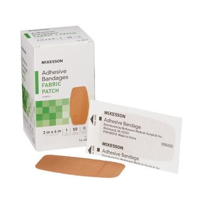 McKesson Adhesive Strip 2 X 4 Inch Fabric Rectangle Tan Sterile (514534_BX)