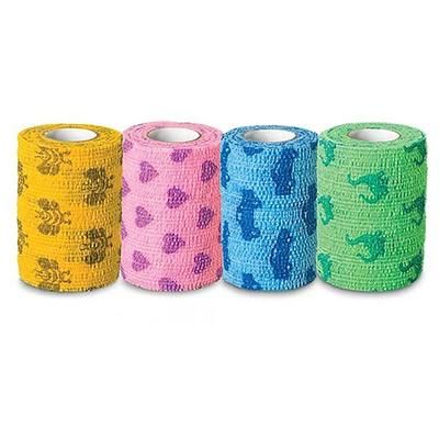 CoFlex NL Cohesive Bandage 2 Inch X 5 Yard Self-Adherent Closure Kid Design (Assorted Print) NonSterile 12 lbs. Tensile Strength (500605_CS)