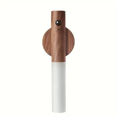 Intelligent Human Body Induction Night Light LED Rechargeable Wall Light For Corridor Cabinet Toilet Bedroom Motion walnut
