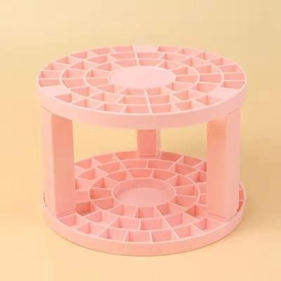 Makeup Brush Storage Rack Desktop Cosmetics Storage Rack, Lipstick & Brush Organizer For Dressing Table Sorting Storage pale Pink