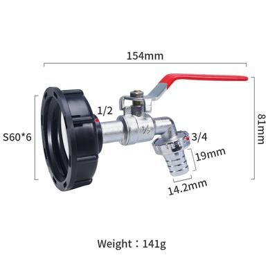 Metal Hose Coupling & Water Pipe Fitting Durable IBC Tank Tap Connector For Garden & Home Use silver 1 2