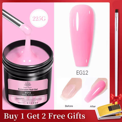 BORN PRETTY 10 In 1 Glue Gel Nail Polish With Rubber Base And Super Bright Top Coat extensiongel Eg12