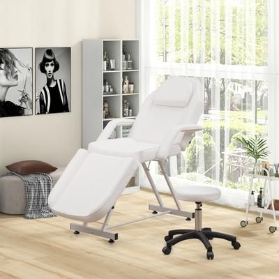 73 Inch Facial Chair Set With Removable Headrest, Detachable Armrests & Towel Rack, Adjustable Salon Tattoo Chair 73 Inch Facial Chair Set With Removable Headrest, Detachable Armrests & Towel Rack, Adjustable Salon Tattoo Chair