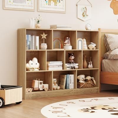 Wooden Toy Storage Organizer With 10 Cubes, Kids Cabinet Shelf For Classroom, Daycare, Nursery, Or Kindergarten Wooden Toy Storage Organizer With 10 Cubes, Kids Cabinet Shelf For Classroom, Daycare, Nursery, Or Kindergarten