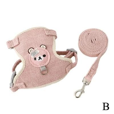 Undershirt Style Pet Leash Adjustable Cat Dog Harness, Breathable Leash For Small Pet, Convenient Pet Vest For Safe Walk pink s