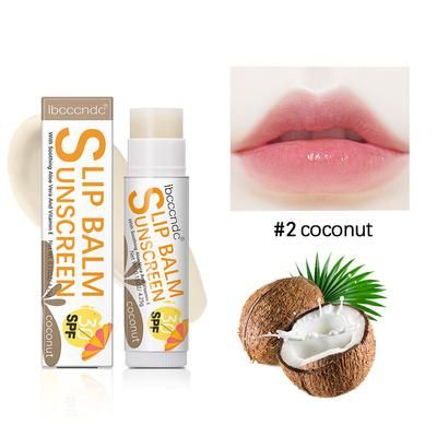 SPF 30 Sunscreen Lip Balm, UVA & UVB Protection, Moisturizing Colorless Lipstick For Healthy Lips coconut