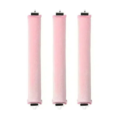 Heatless Hair Curlers Curling Rod, No Heat Hair Rollers For Lazy Curls With Hook, Soft Flexi Rods For Styling pink 3pcs