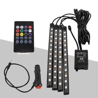 USB Powered Car Ambient Foot Light, Wireless Auto RGB LED Interior Lighting With Music Sync 48 leds Cig