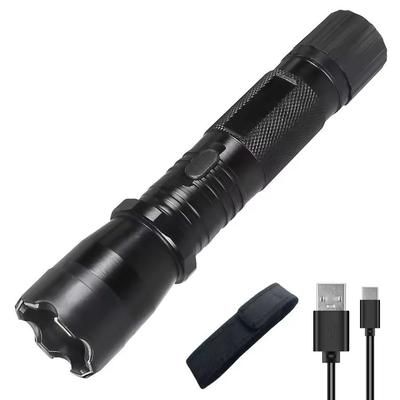 USB Rechargeable Tactical Flashlight With Window Breaker And Fixed Focus Beam 1101 Usb