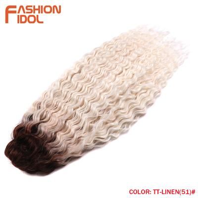 Ariel Hair Water Wave Crochet Braids, Synthetic Twist Curly Hair Ombre Blonde Brown Deep Wave Braiding Hair Extensions tt linen(51) 24inches 60cm