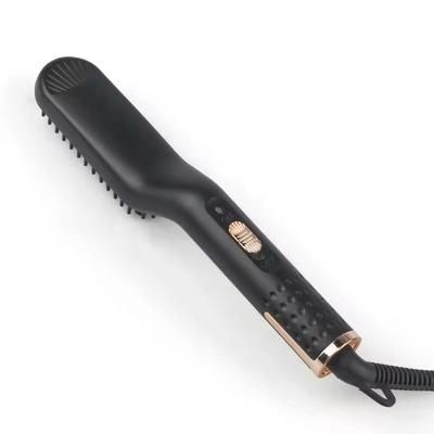 Electric Heated Beard Brush Kit Quick Hair Straightening Comb For Mens Styling black eu