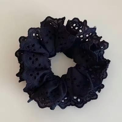 Lace Hair Scrunchies Soft Elastic Hair Ties For Women Ponytails black