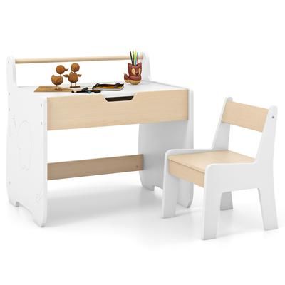 Multi Functional Kids Table And Chair Set With Detachable Tabletop, Storage Bin & Drawing Station, Perfect For Learning Multi Functional Kids Table And Chair Set With Detachable Tabletop, Storage Bin & Drawing Station, Perfect For Learning