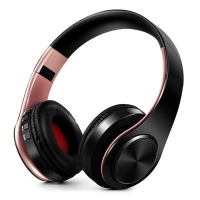Gold Wireless Bluetooth Headphones For Men Gift, Stereo Headset With Built in MIC & 3.5mm AUX Jack For IPhone Samsung black Rose Gold