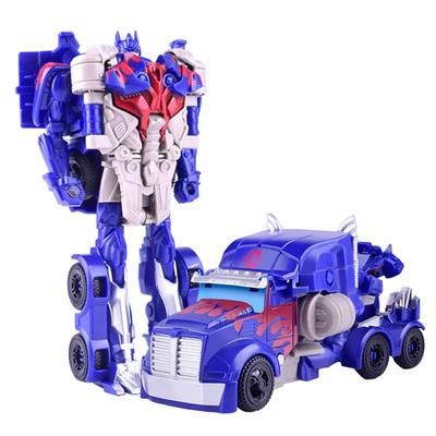 Mini Metamorphic Car Robot Toy For Kids, Educational Action Doll Transformation Vehicle, Children Birthday Gift blue