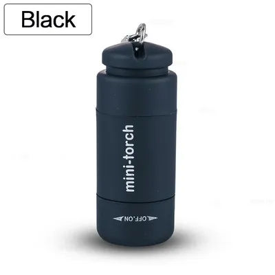 USB Rechargeable LED Keychain Flashlight, Waterproof, Strong Light, Pocket Sized Mini Torch For Outdoor Hiking & Camping black 1