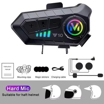 Motorcycle Helmet Bluetooth Headset Waterproof With Long Battery Life y10 Half Mic