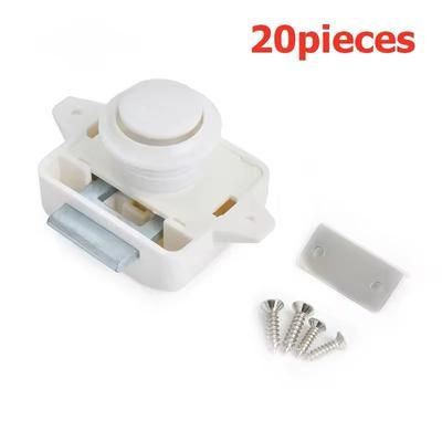 20 Piece RV Push Lock Set For Cabinets And Drawers Child Safety And Furniture Latches carlock001 white